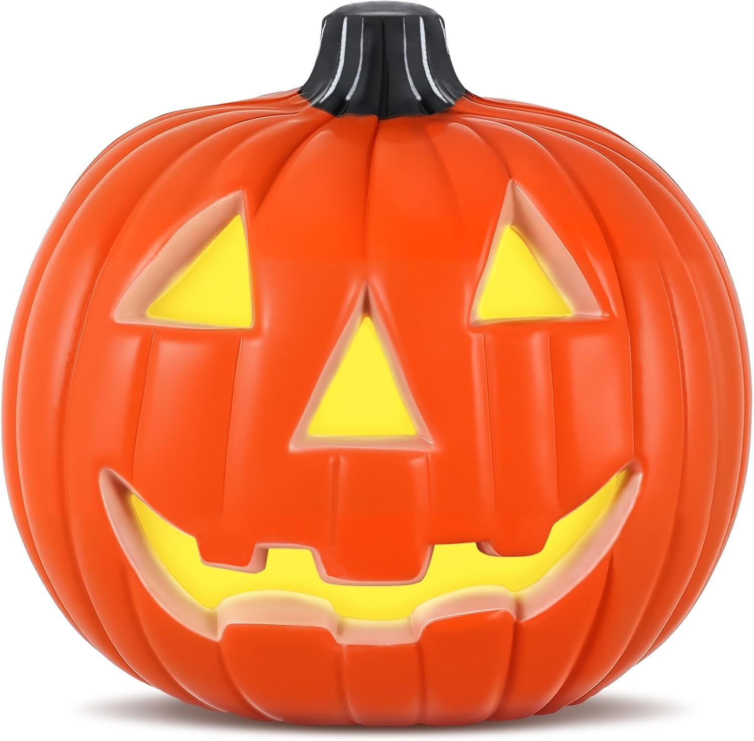 Halloween Pumpkin Lights Jack O Lanterns Vintage Halloween Decorations Classic Plastic Pumpkin Statue Light up Table Decor for Home Office Haunt House Party Decorations (A)