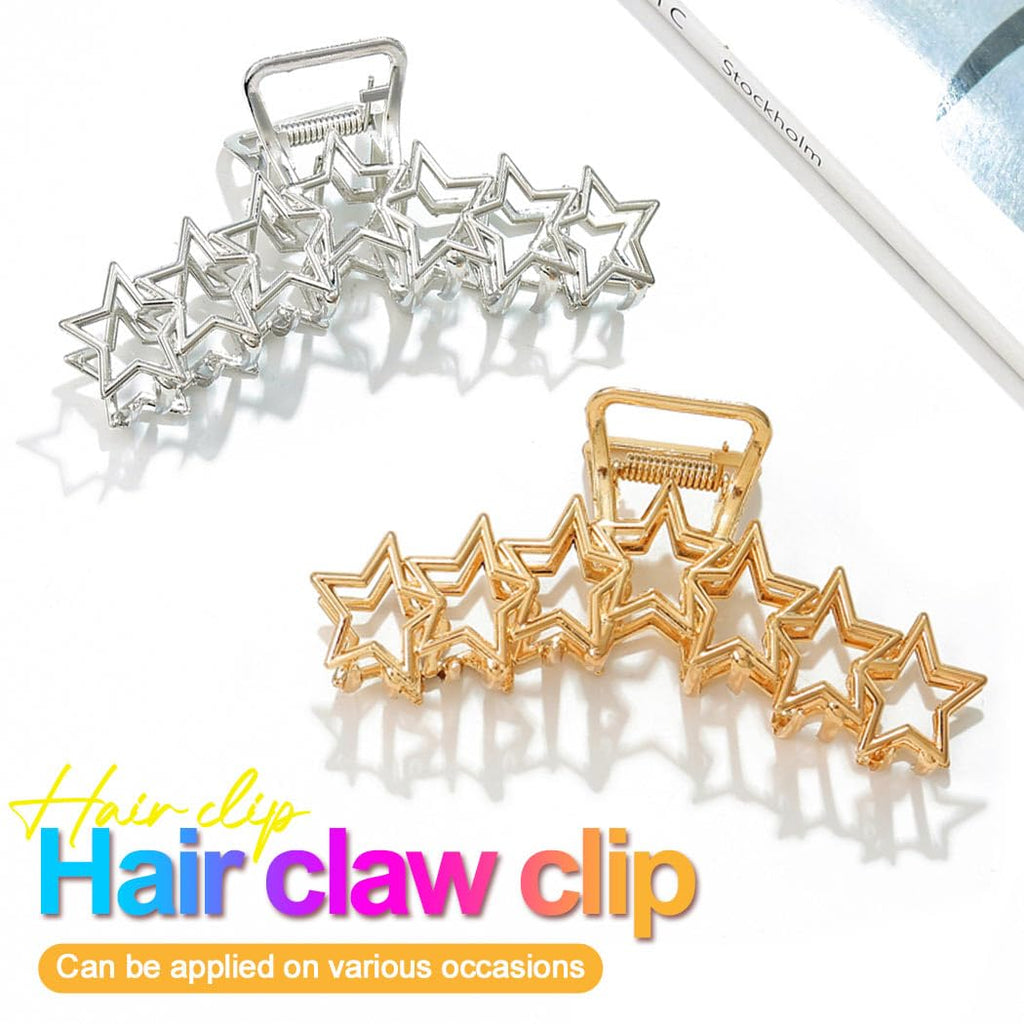 Metal Hair Claw Clips Gold Star Hair Clip Claw Large Nonslip Hair Claws Hair Accessories for Women and Girls (Pack of 2)