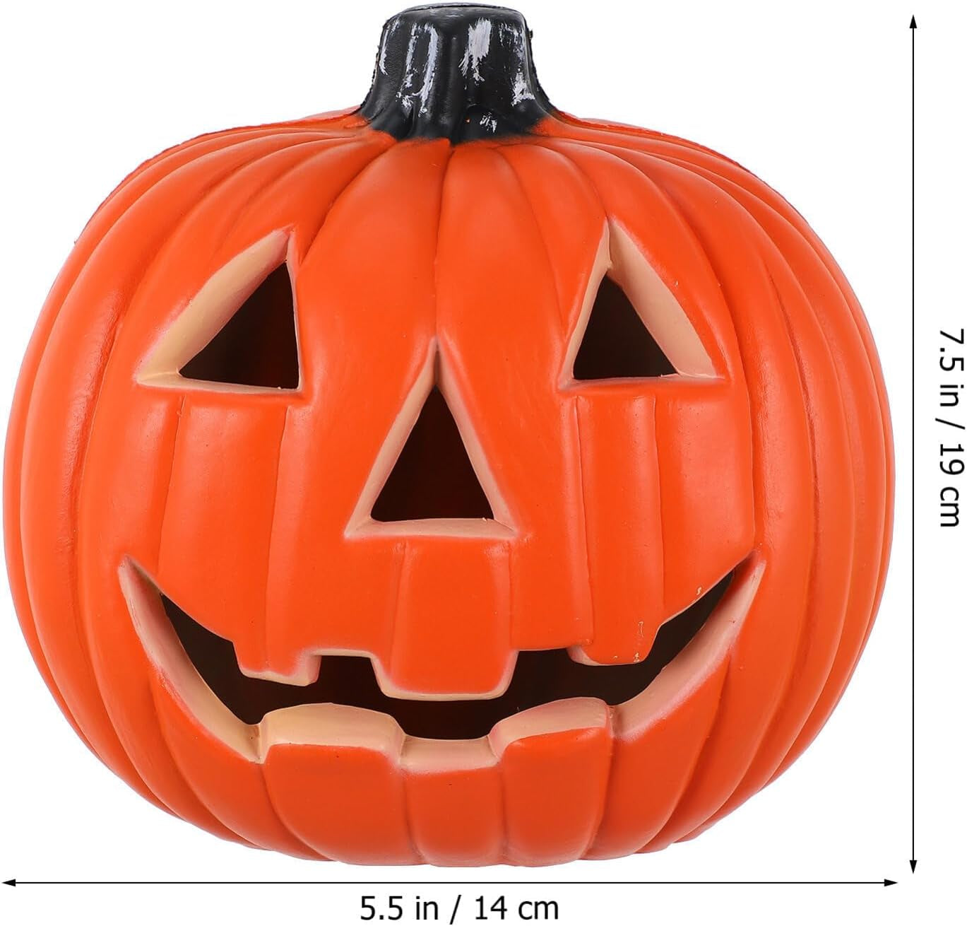 Halloween Pumpkin Lights Jack O Lanterns Vintage Halloween Decorations Classic Plastic Pumpkin Statue Light up Table Decor for Home Office Haunt House Party Decorations (A)